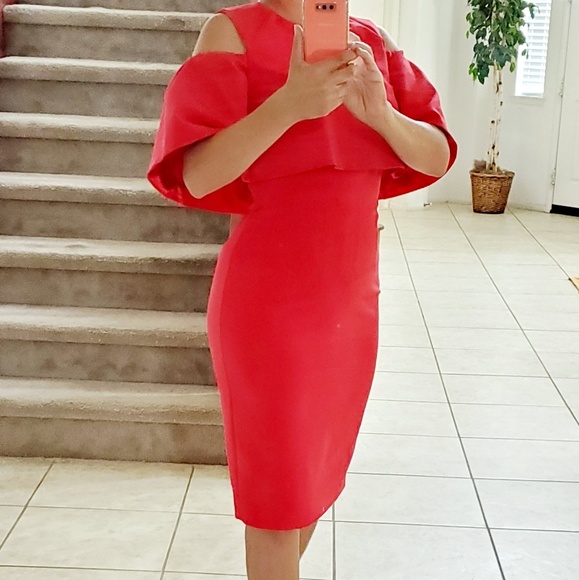 Monique Lhuillier Dresses & Skirts - 🔥Monique Lhuillier] NWT $550  Red Midi Dress size 4